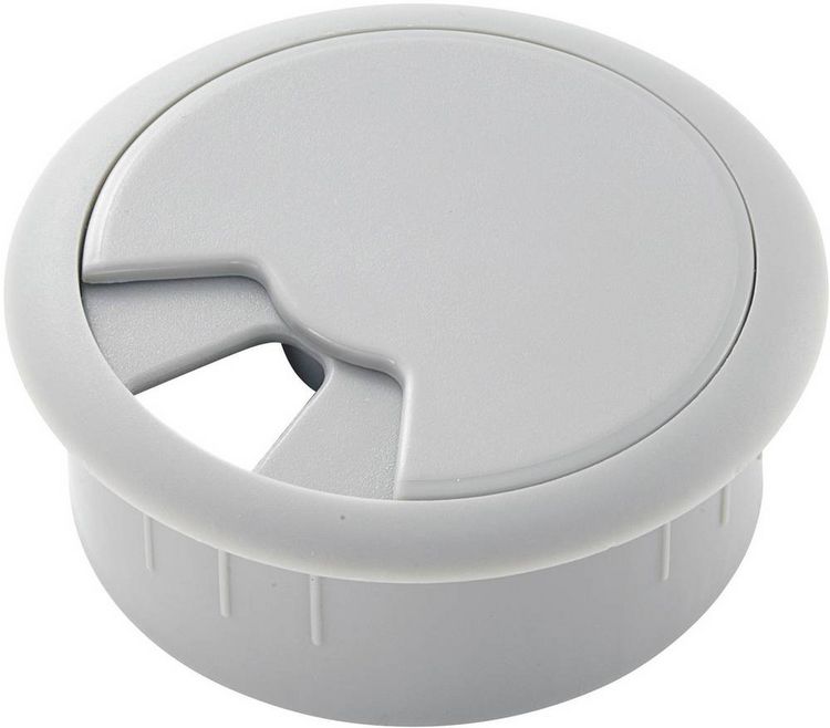 Produktbild: TRU Components WP80BK Kabeldurchf&uuml;hrung f&uuml;r Arbeitsplatten ABS Grau 1St.