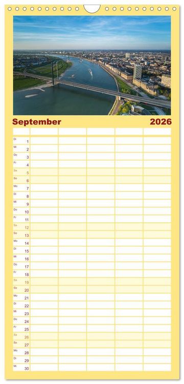 Produktbild: Familienplaner 2026 - D&uuml;sseldorfer - Ansichten mit 5 Spalten (Wandkalender, 21 x 45 cm) CALVENDO