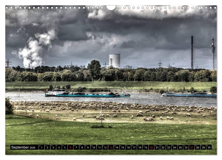 Produktbild: Duisburg am Rhein - R(h)einblicke (Wandkalender 2026 DIN A3 quer), CALVENDO Monatskalender