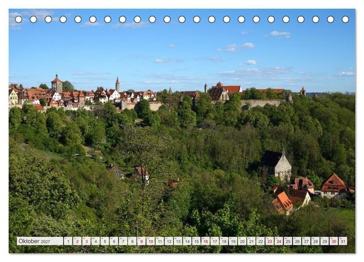 Produktbild: Rothenburg ob der Tauber. Sehensw&uuml;rdigkeiten. (Tischkalender 2027 DIN A5 quer), CALVENDO Monatskalender