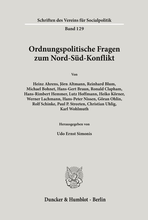 Produktbild: Ordnungspolitische Fragen zum Nord-S&uuml;d-Konflikt.