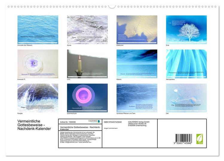 Produktbild: Vermeintliche Gottesbeweise - Nachdenk-Kalender (hochwertiger Premium Wandkalender 2026 DIN A2 quer), Kunstdruck in Hochglanz