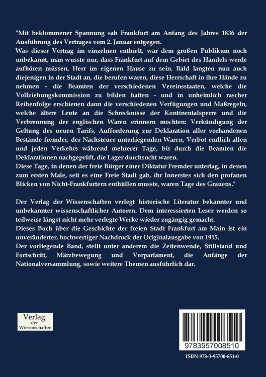 Produktbild: Geschichte der freien Stadt Frankfurt am Main