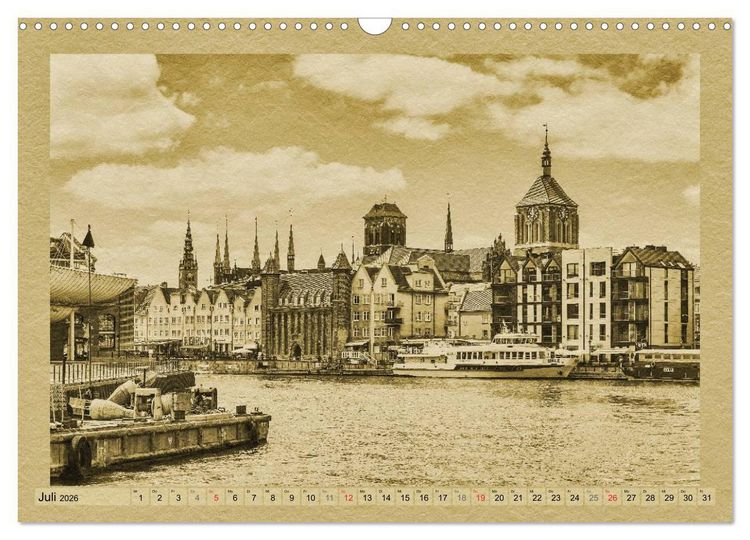 Produktbild: Danzig &ndash; Ein Kalender im Zeitungsstil (Wandkalender 2026 DIN A3 quer), CALVENDO Monatskalender