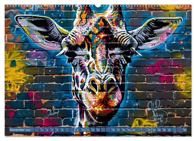 Produktbild: GIRAFFEN - Modern Art (hochwertiger Premium Wandkalender 2026 DIN A2 quer), Kunstdruck in Hochglanz