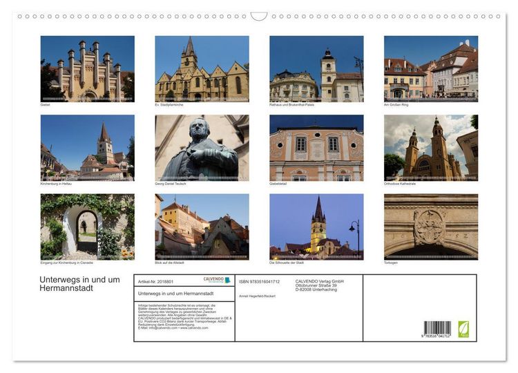 Produktbild: Unterwegs in und um Hermannstadt (Wandkalender 2026 DIN A2 quer), CALVENDO Monatskalender