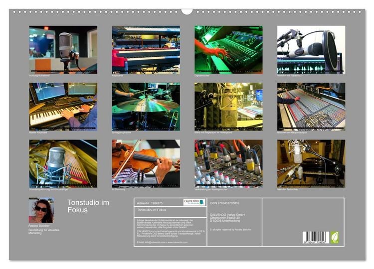 Produktbild: Tonstudio im Fokus (Wandkalender 2026 DIN A2 quer), CALVENDO Monatskalender