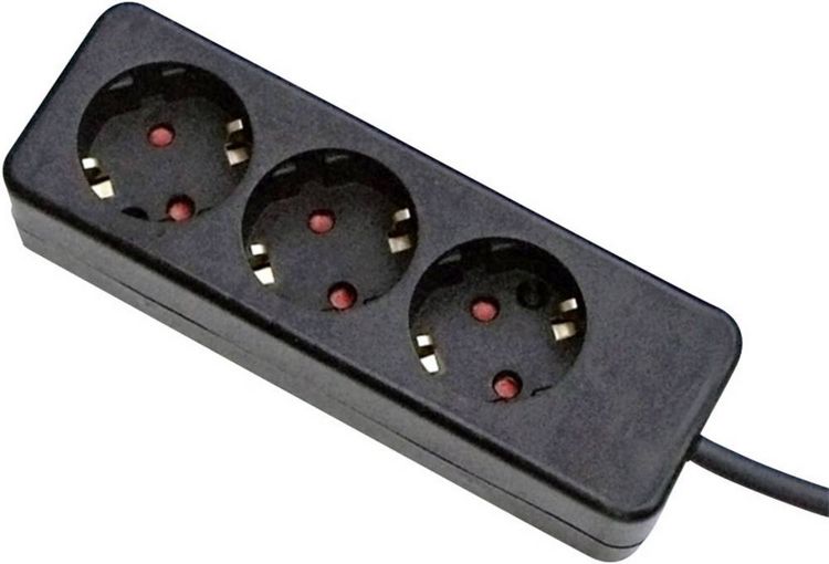 Produktbild: Gebro 106145 Steckdosenleiste 3fach Schwarz Schutzkontakt 1St.