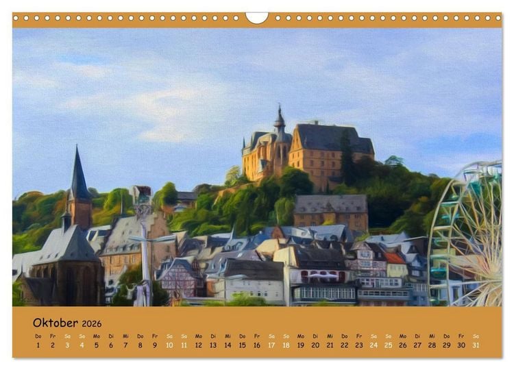Produktbild: Malerisches Marburg (Wandkalender 2026 DIN A3 quer), CALVENDO Monatskalender