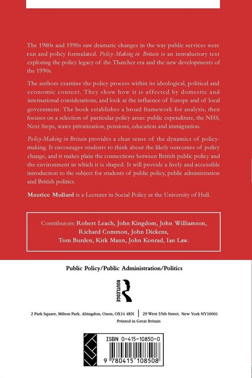 Produktbild: Policy-Making in Britain