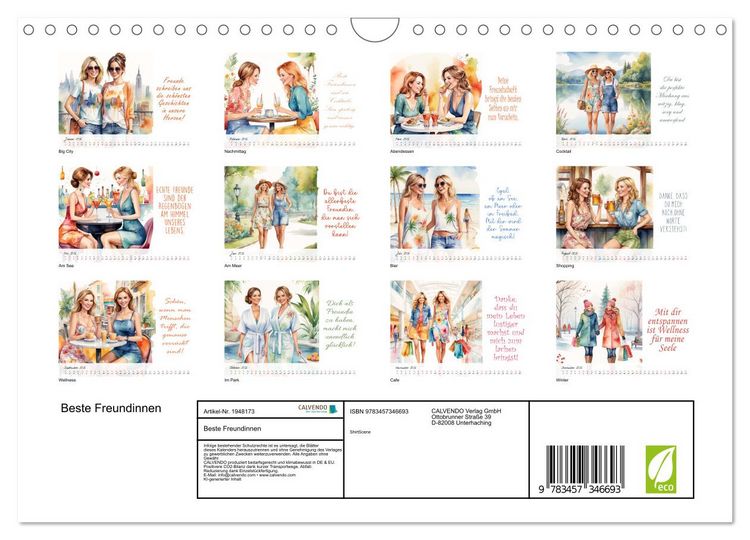 Produktbild: Beste Freundinnen (Wandkalender 2026 DIN A4 quer), CALVENDO Monatskalender