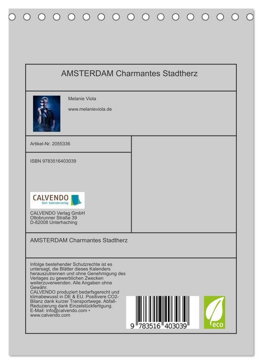 Produktbild: AMSTERDAM Charmantes Stadtherz (Tischkalender 2026 DIN A5 hoch), CALVENDO Monatskalender