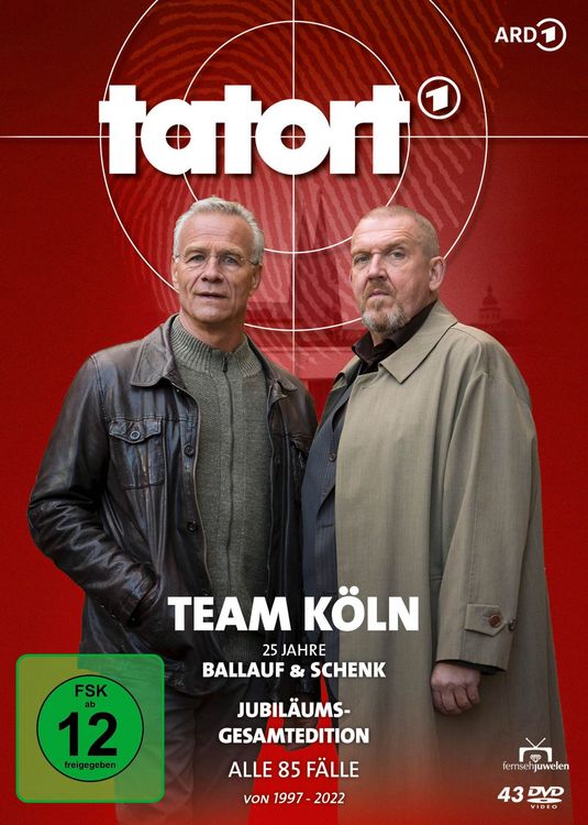 Produktbild: Tatort - Team K&ouml;ln (Ballauf & Schenk) - 25 Jahre Jubil&auml;ums-Gesamtedition (Alle 85 Folgen von 1997-2022) [43 DVDs]