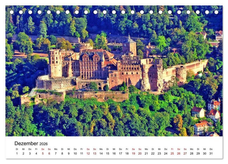 Produktbild: Heidelberg - Heiligenberg und Philosophenweg (Tischkalender 2026 DIN A5 quer), CALVENDO Monatskalender