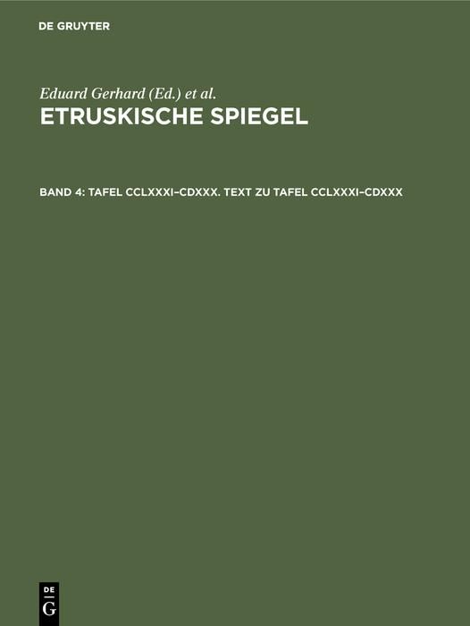 Produktbild: Tafel Cclxxxi-Cdxxx. Text Zu Tafel Cclxxxi-Cdxxx