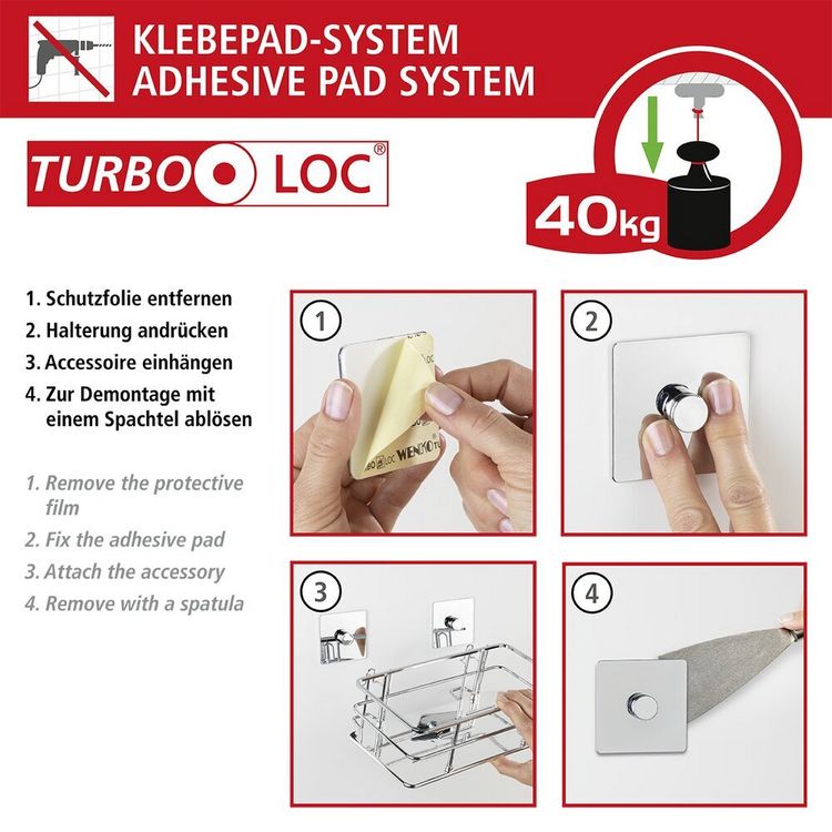 Produktbild: Turbo-Loc&reg; WC-Garnitur Quadro, Befestigen ohne bohren