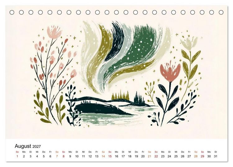 Produktbild: Ein Jahr in sanften Farben (Tischkalender 2027 DIN A5 quer), CALVENDO Monatskalender