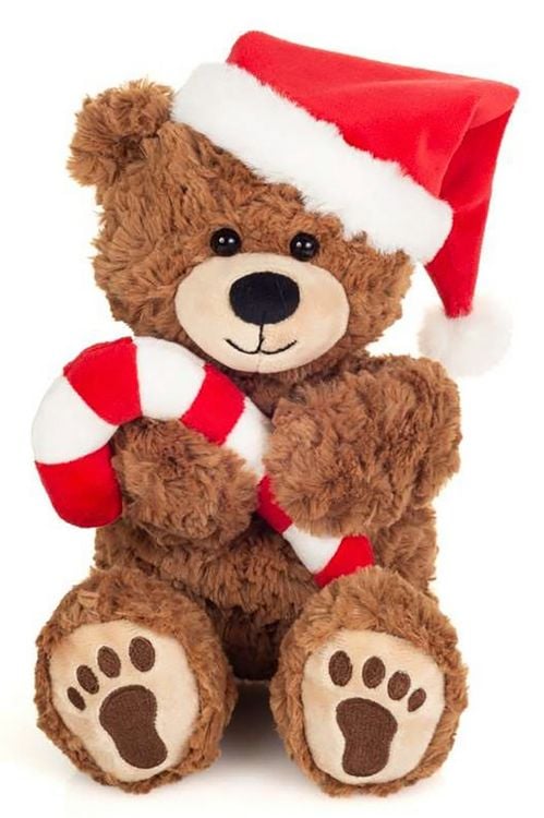 Produktbild: Teddy Hermann 94703 - Weihnachtsteddy mit Zuckerstange, Pl&uuml;sch, 30 cm
