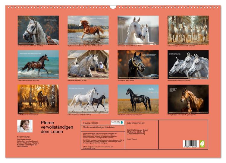 Produktbild: Pferde vervollst&auml;ndigen dein Leben (Wandkalender 2026 DIN A2 quer), CALVENDO Monatskalender