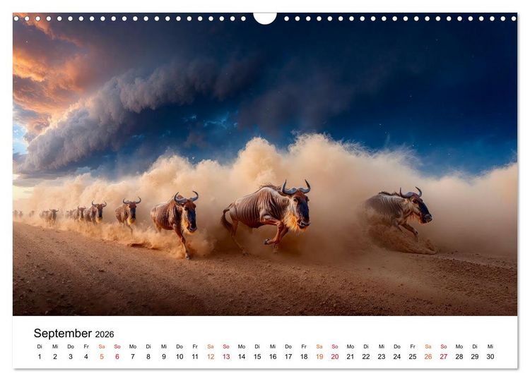 Produktbild: Gnus - die gro&szlig;en Wanderer (Wandkalender 2026 DIN A3 quer), CALVENDO Monatskalender