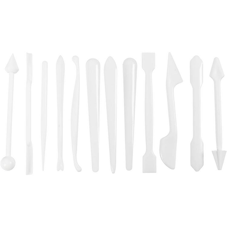 Produktbild: Creativ Company Modellierst&auml;bchen, Gr&ouml;&szlig;e 12,7-14,3 cm, Wei&szlig;, 12 Stk
