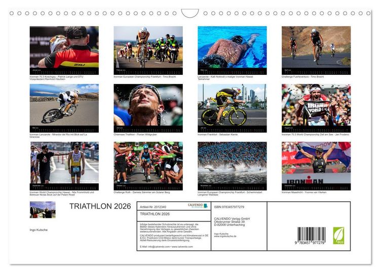 Produktbild: TRIATHLON 2026 (Wandkalender 2026 DIN A3 quer), CALVENDO Monatskalender