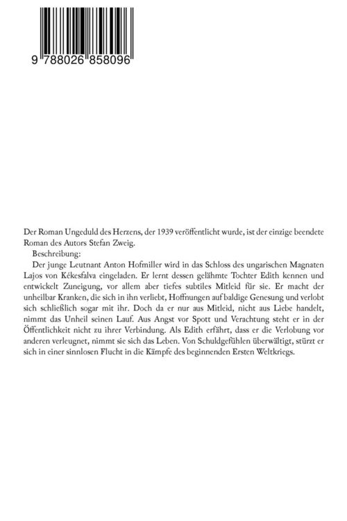 Produktbild: Ungeduld des Herzens. Roman