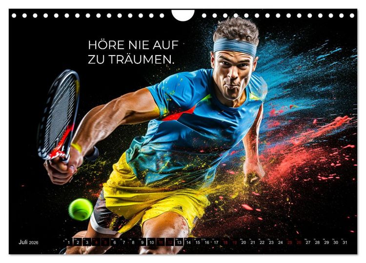 Produktbild: Tennis und Motivation (Wandkalender 2026 DIN A4 quer), CALVENDO Monatskalender
