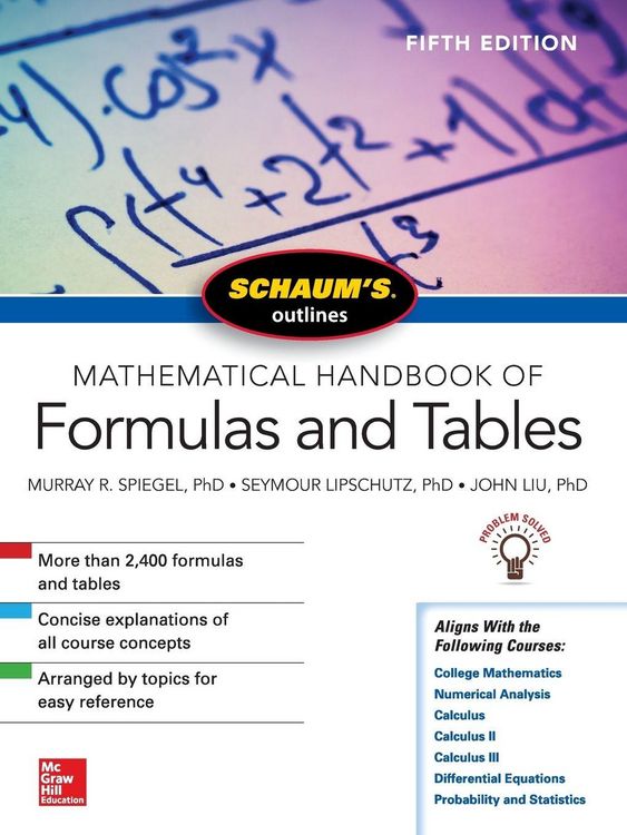Produktbild: Schaum's Outline Mathematical Handbook Formulas Tables