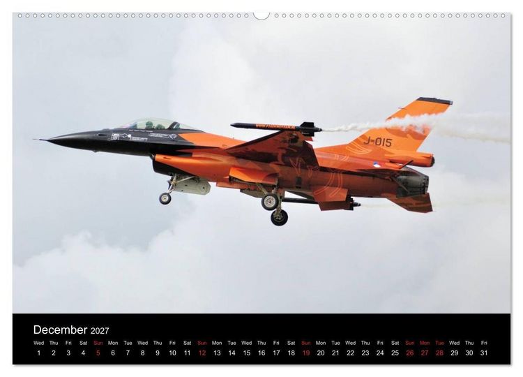 Produktbild: General Dynamics F-16 Fighting Falcon (High Quality Premium Wall Calendar 2027 DIN A2 landscape),CALVENDO 12 Month Wall Calendar