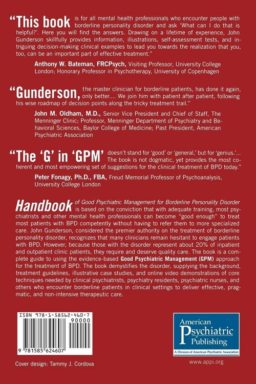 Produktbild: Handbook of Good Psychiatric Management for Borderline Personality Disorder