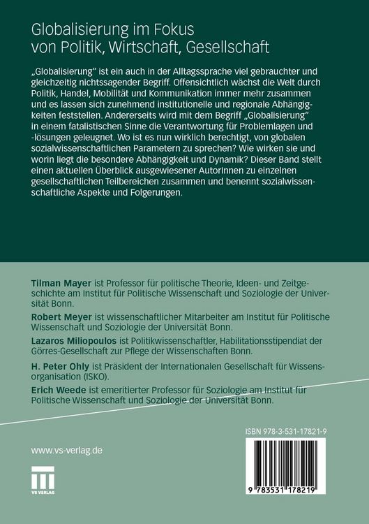 Produktbild: Globalisierung im Fokus von Politik, Wirtschaft, Gesellschaft
