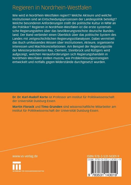 Produktbild: Regieren in Nordrhein-Westfalen