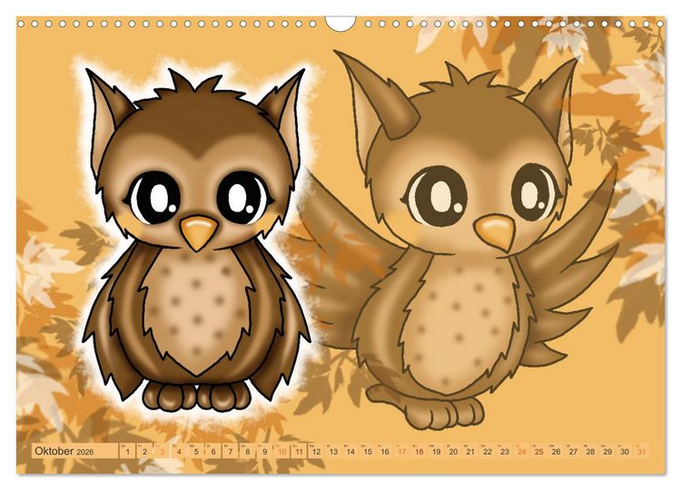 Produktbild: niedliche Kawaii Tiere (Wandkalender 2026 DIN A3 quer), CALVENDO Monatskalender