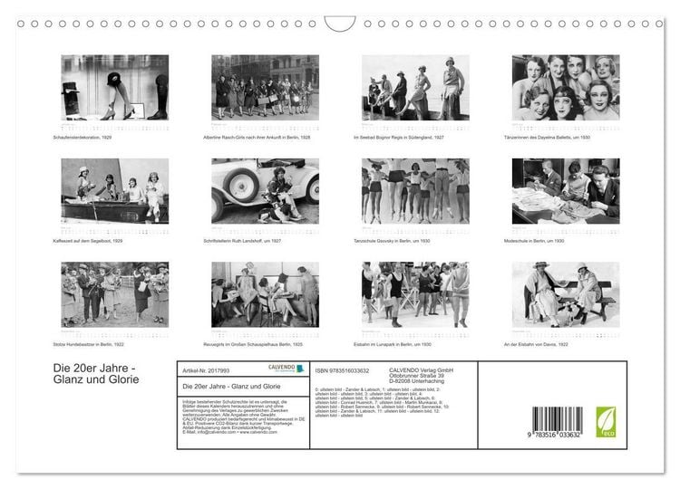 Produktbild: Die 20er Jahre - Glanz und Glorie (Wandkalender 2026 DIN A3 quer), CALVENDO Monatskalender