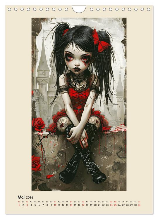 Produktbild: Gothic-Girls. Bizzare Comic-Art (Wandkalender 2026 DIN A4 hoch), CALVENDO Monatskalender