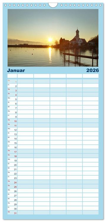 Produktbild: Familienplaner 2026 - Ein Jahr am BODENSEE mit 5 Spalten (Wandkalender, 21 x 45 cm) CALVENDO
