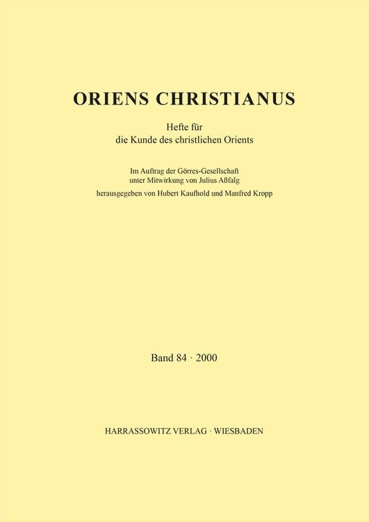 Produktbild: Oriens Christianus 84 (2000)
