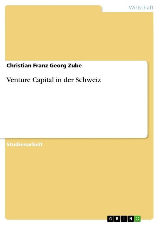 Produktbild: Venture Capital in der Schweiz