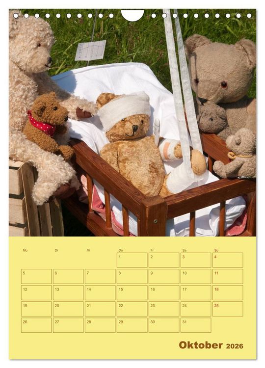 Produktbild: B&auml;renstarker Planer f&uuml;r das Jahr &ndash; Teddys (Wandkalender 2026 DIN A4 hoch), CALVENDO Monatskalender