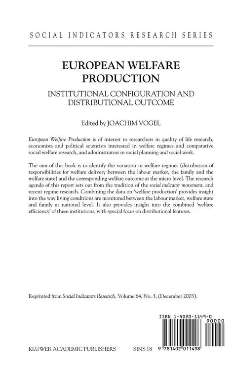Produktbild: European Welfare Production