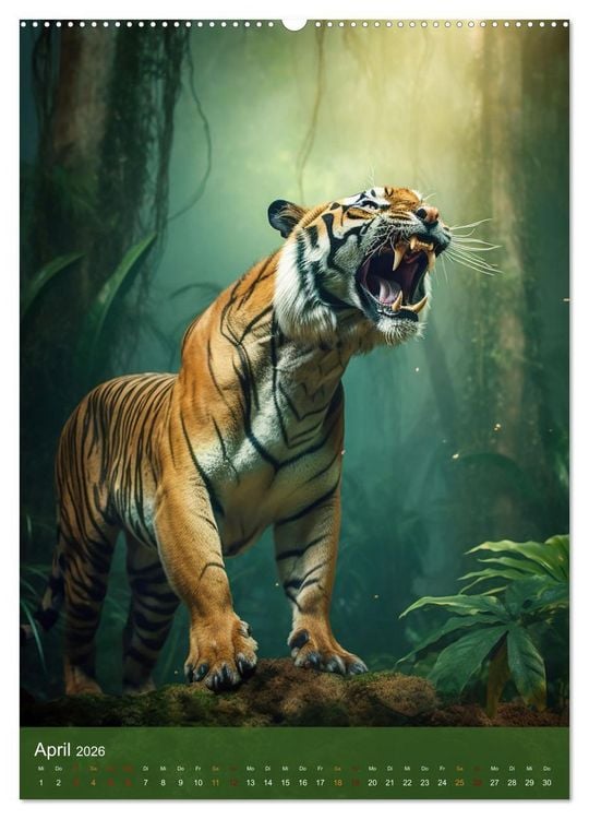 Produktbild: Wilde Raubkatzen (hochwertiger Premium Wandkalender 2026 DIN A2 hoch), Kunstdruck in Hochglanz