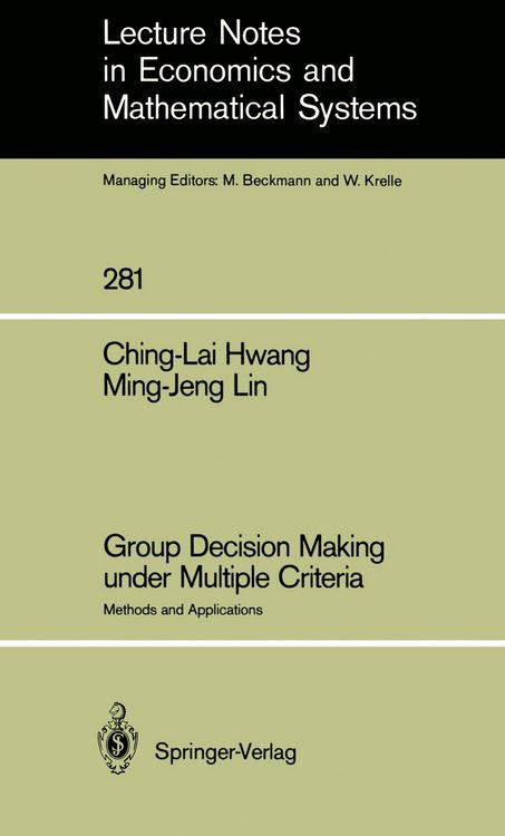 Produktbild: Group Decision Making under Multiple Criteria
