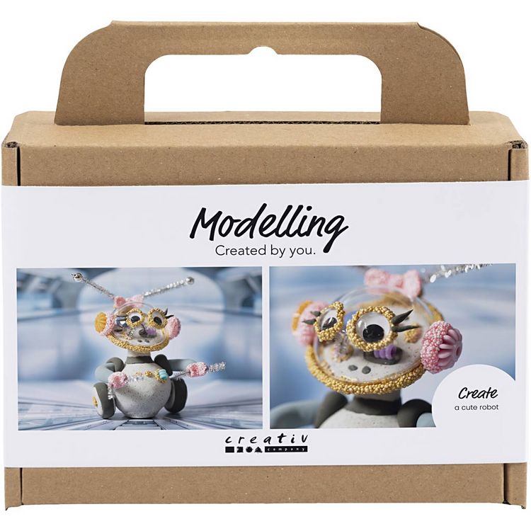 Produktbild: Creativ Company Mini Kreativ Set Modellieren, Roboter, Grau, Pink