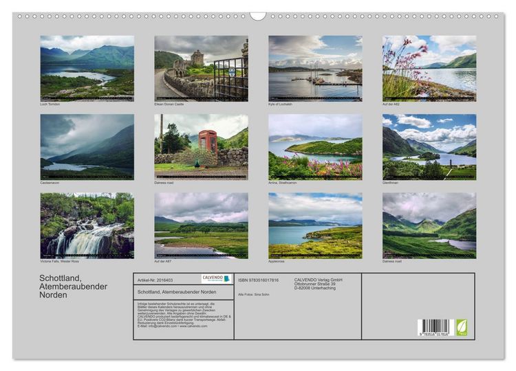 Produktbild: Schottland, Atemberaubender Norden (Wandkalender 2026 DIN A2 quer), CALVENDO Monatskalender