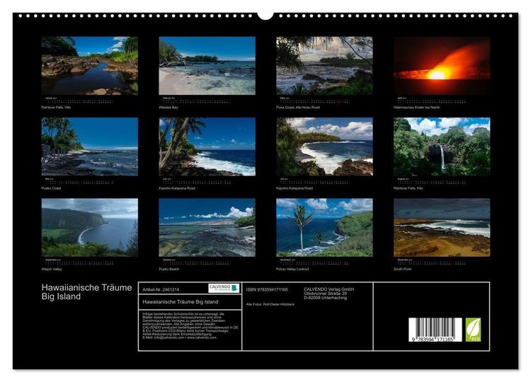 Produktbild: Hawaiianische Tr&auml;ume Big Island (hochwertiger Premium Wandkalender 2027 DIN A2 quer), Kunstdruck in Hochglanz