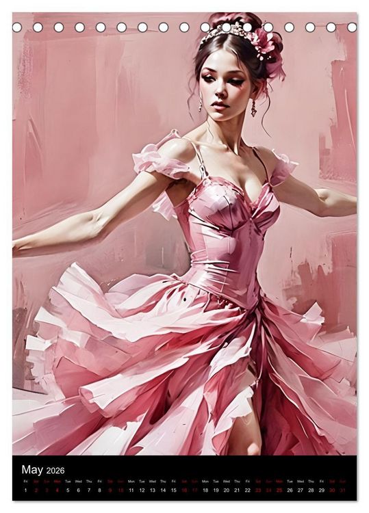 Produktbild: Dancing Elegance (Desk Calendar 2026 DIN A5 portrait), CALVENDO 12 Month DeskCalendar