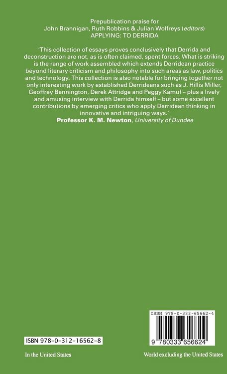 Produktbild: Applying: To Derrida