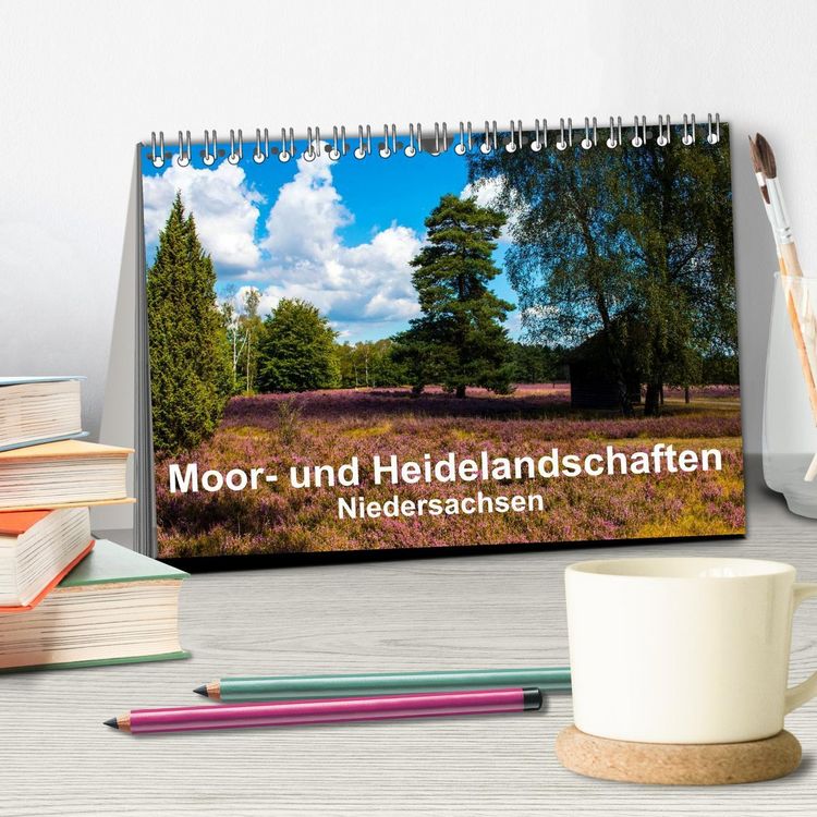 Produktbild: Moor- und Heidelandschaften Niedersachsen (Tischkalender 2026 DIN A5 quer), CALVENDO Monatskalender