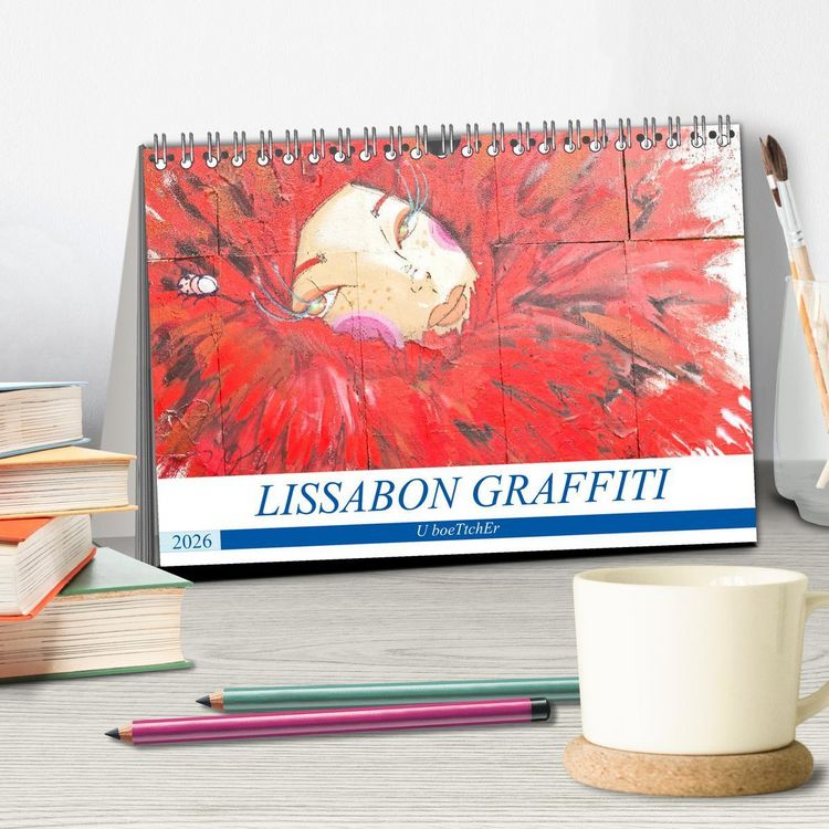 Produktbild: LISSABON GRAFFITI (Tischkalender 2026 DIN A5 quer), CALVENDO Monatskalender